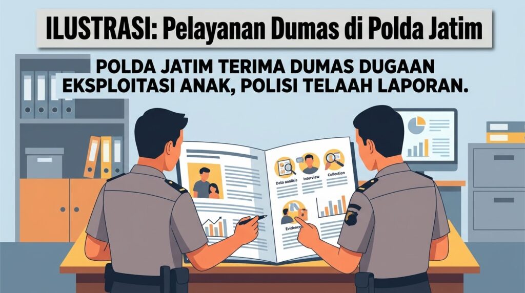 Ilustrasi pelayanan dumas dugaan eksploitasi anak di Polda Jatim